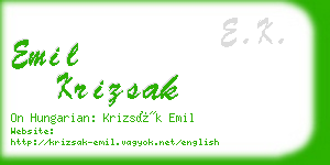 emil krizsak business card